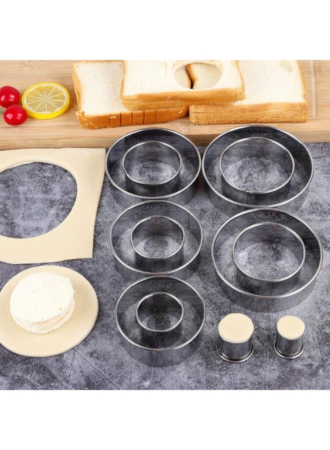 CLENEA 12-Piece Round Cookie Cutter Set - Stainless Steel Circle Cutters for Baking, Donut Molds for Biscuits, Bread, Cakes & Sandwiches - Image 4